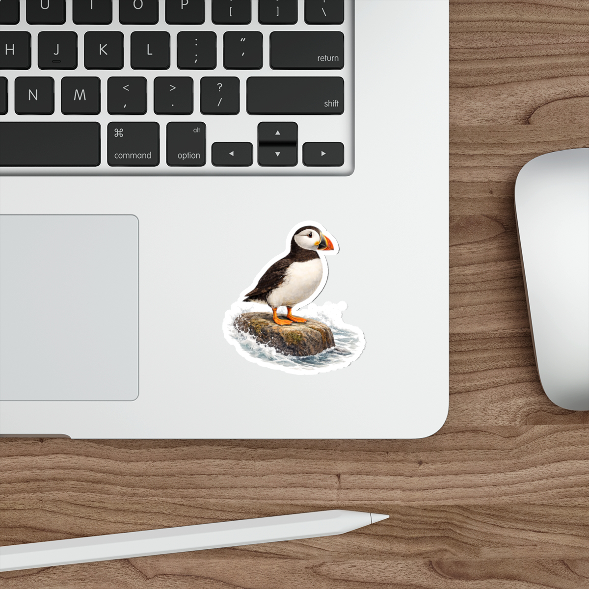 Bram the Puffin, Matte Vinyl Die-Cut Sticker