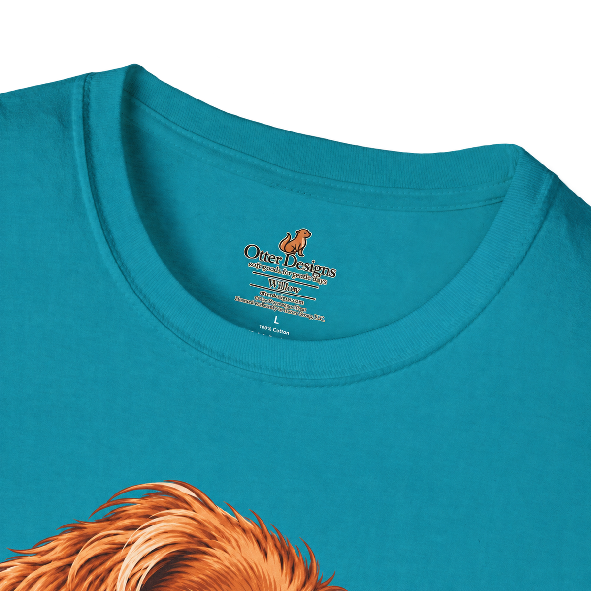 Cavy Snuggle Club ruby Cavalier King Charles Spaniel T-shirt in tropical blue