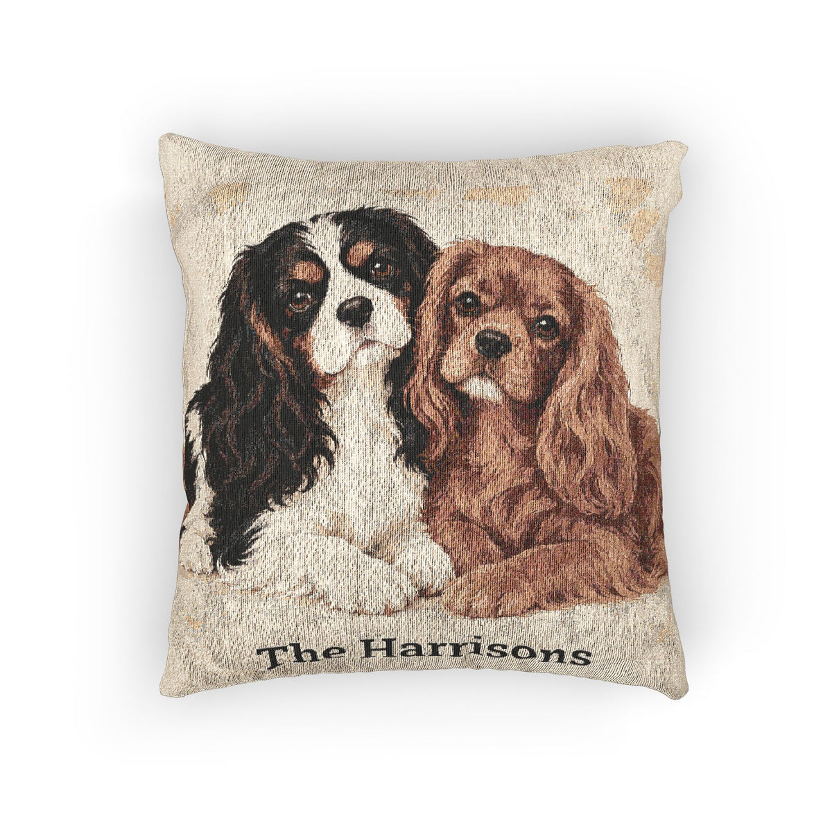 Personalized Cavalier King Charles Spaniel Woven Pillow – Better Together