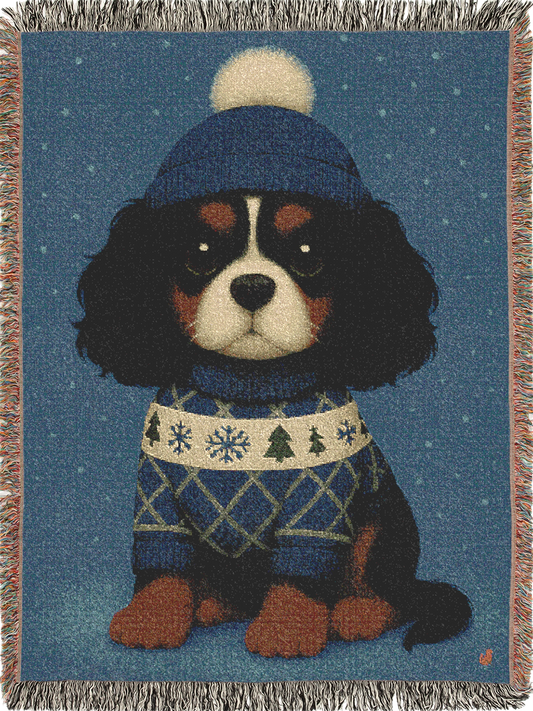 Cavy Comfort Themed Woven Blanket, Tricolor