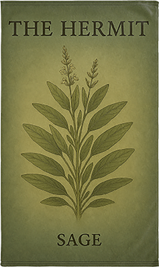The Hermit, Sage Botanical Hand Towel