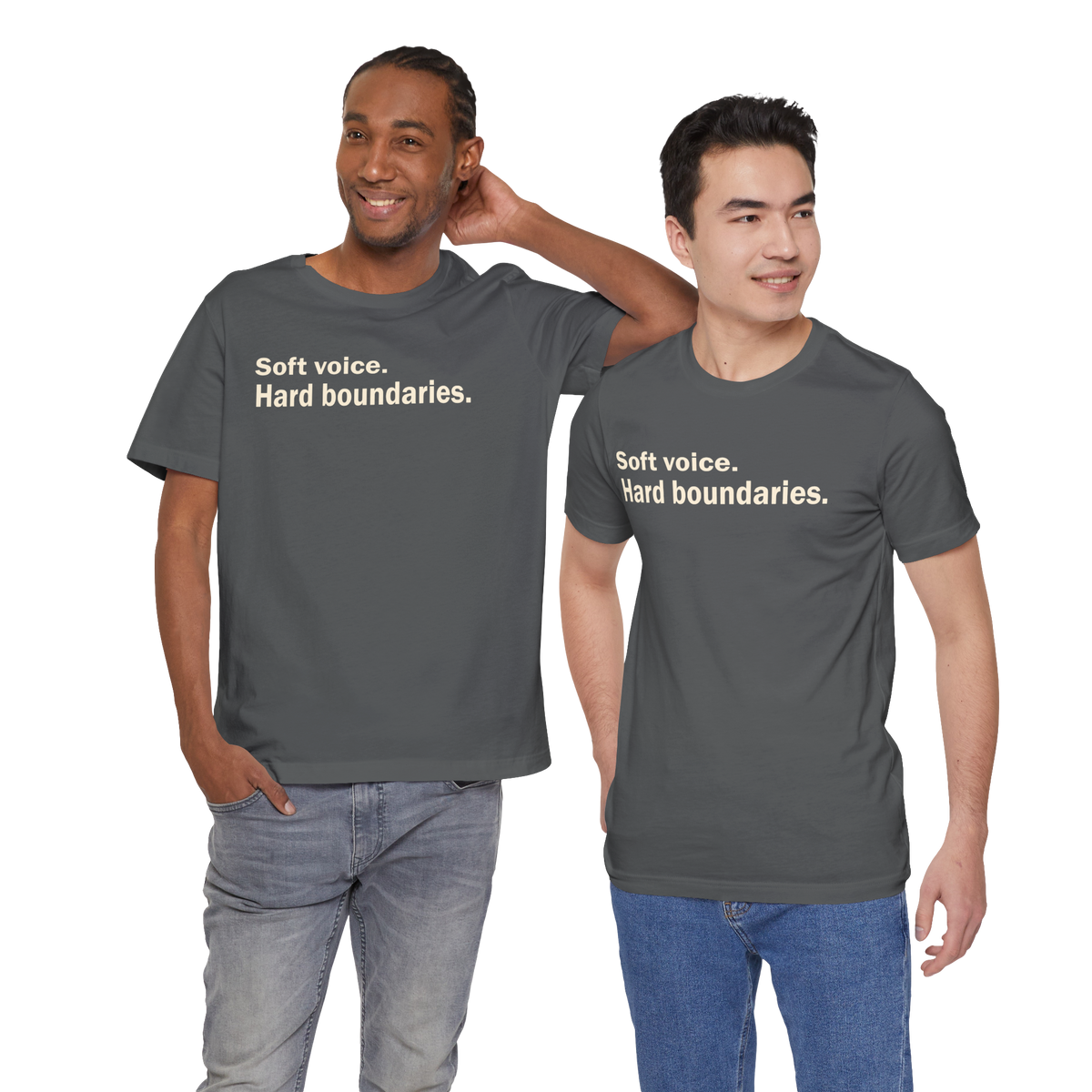 Soft Voice. Hard Boundaries. — Unisex T-Shirt