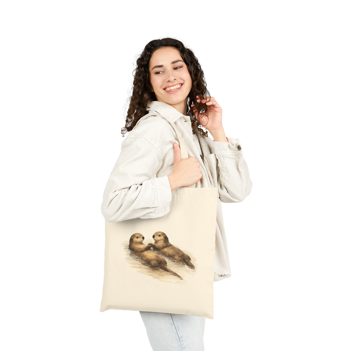 Coastal Otter Pair Canvas Eco-Friendly Tote