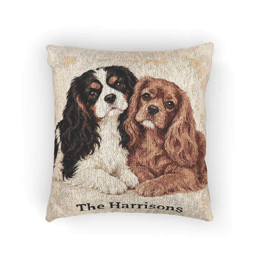 Personalized Cavalier King Charles Spaniel Woven Pillow – Better Together
