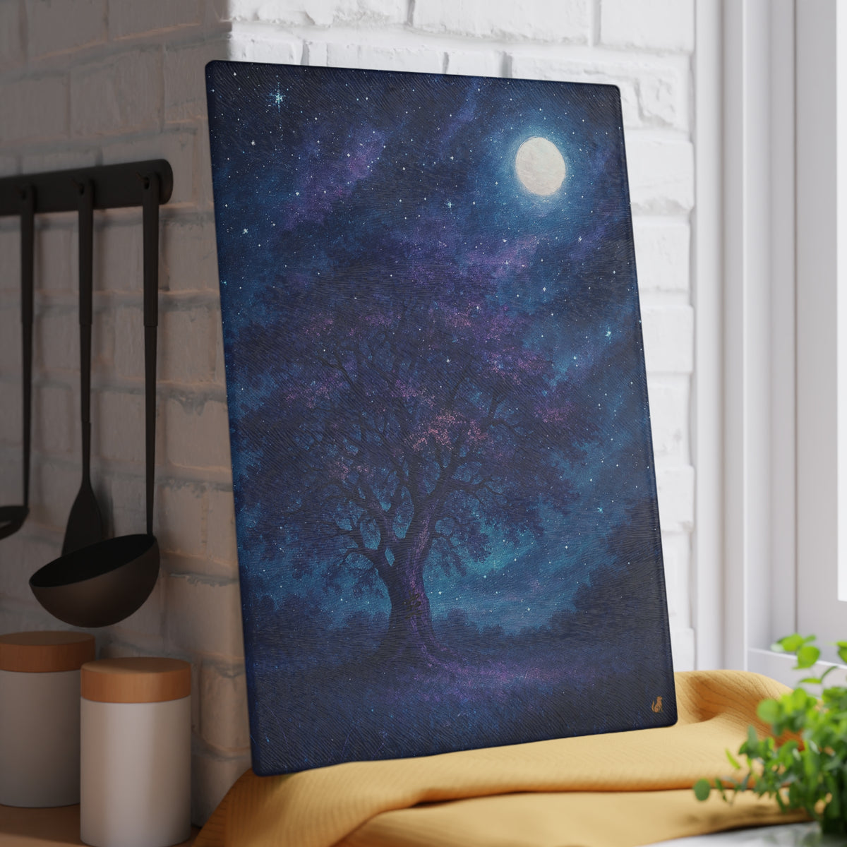 Galactic Grove Glass Cutting Board
